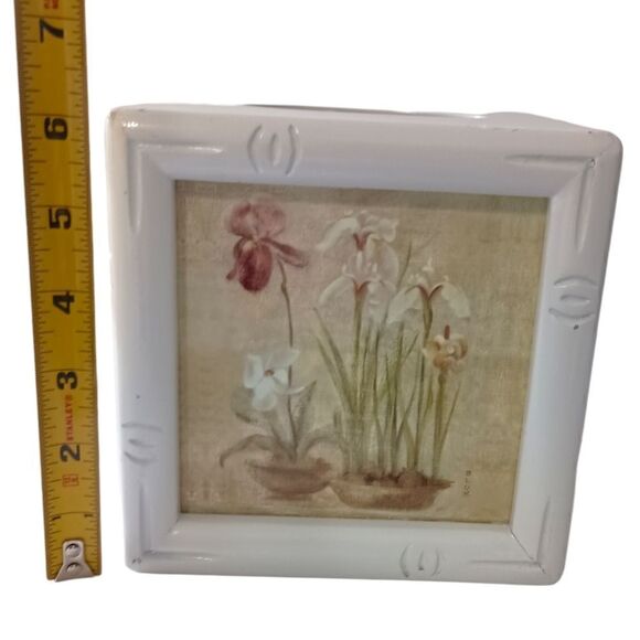 Floral Orchids Narcissus Tissue Box Cover Holder Cottagecore Cheri Blum Vintage. - Picture 4 of 14